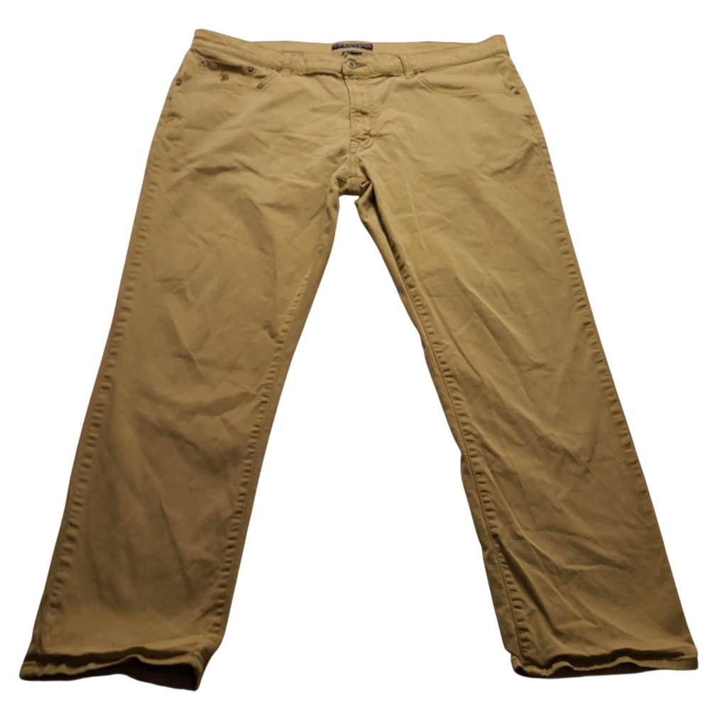 US Polo Assn Men's 40x30 Khaki Activate Stretch Chino Pants Tan Straight Leg